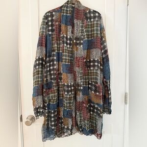 Chalet Et Ceci Patchwork Crinkle Multicolor Women's open Jacket/Cardigan